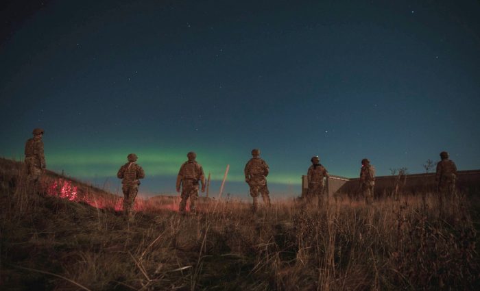 AFSOC conducts live-fire exercise with Rapid Dragon Members of the 137th Mission Sustainment Team conduct an unexploded ordnance sweep during U.S. Special Operations Command Europe led ATREUS 22-4 at Andøya Space Defense Range, Norway, Nov. 8, 2022. This was the first time the multi-capable Airmen conducted their mission in a setting realistic to the austere environments they will encounter while supporting global SOF operations. (U.S. Air National Guard photo by Tech. Sgt. Brigette Waltermire)